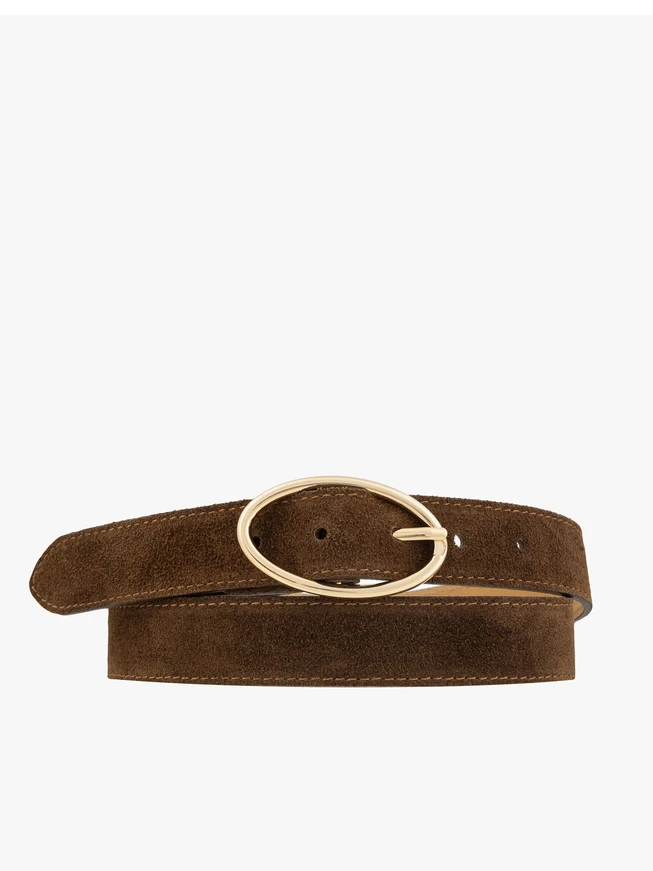 Women’s light brown suede belt