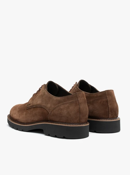 Brown suede lace-up shoes