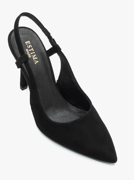 Schwarze Stiletto-Pumps ohne Absatz