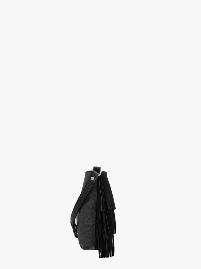 Schwarze Handtasche mit Fransen