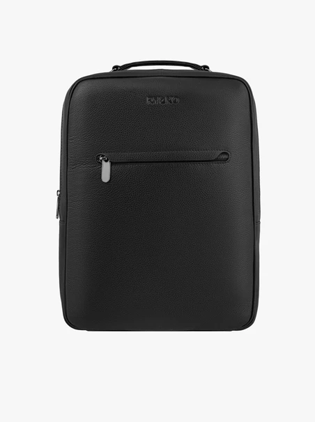 Schwarzer Leder A4 Rucksack für Laptop Handgepäck