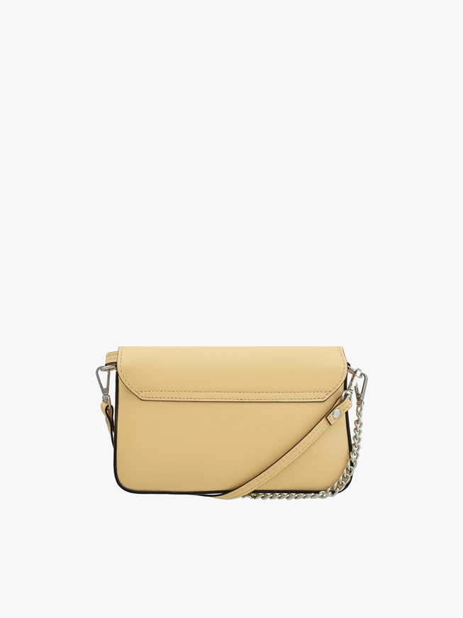 Leuchtend gelbe Clutch-Tasche mit Kette