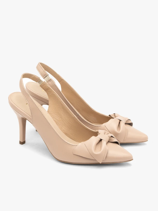 Slingback pumps with bow