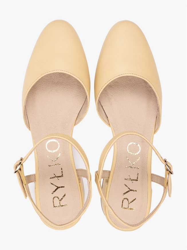Leuchtend gelbe Slingback-Pumps mit niedrigem Schaft