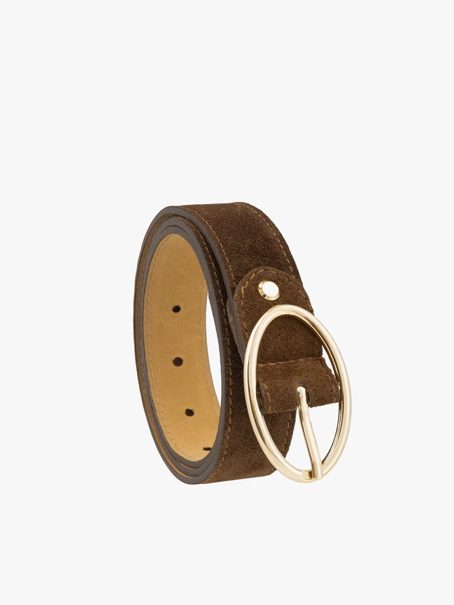 Women’s light brown suede belt