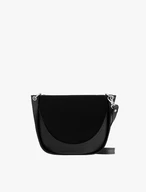 Handtasche aus schwarzem Leder und Velours