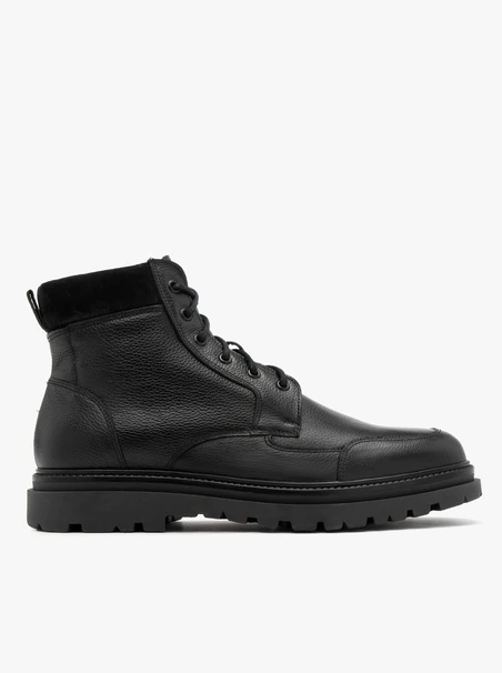 Chunky men’s boots with decorative upper