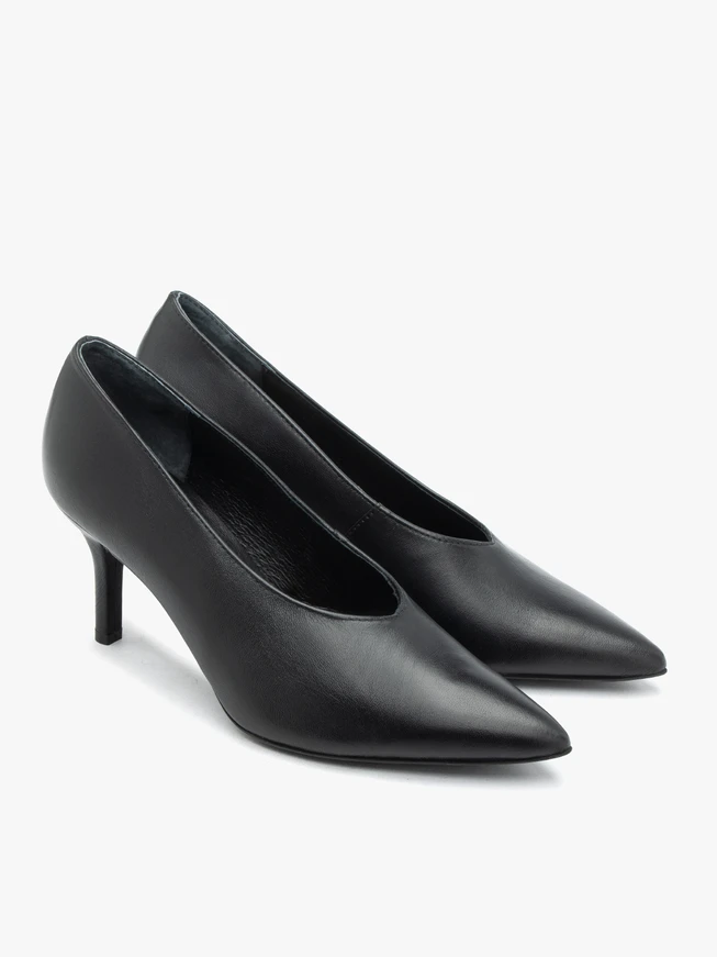 Schwarze integrierte Stiletto-Pumps