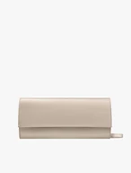 Platinum leather clutch bag