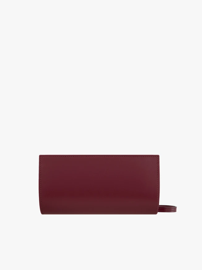 Kastanienbraune längliche Ketten-Clutch-Tasche