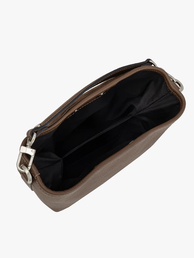 Handtasche aus braunem Leder und Velours