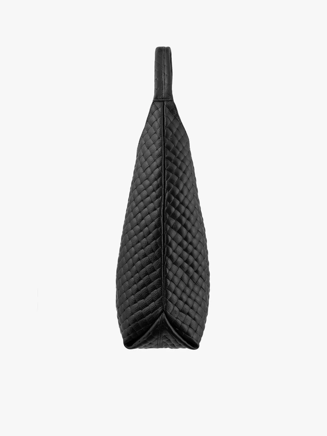 Schwarze Shopper-Tasche mit auffälliger Prägung
