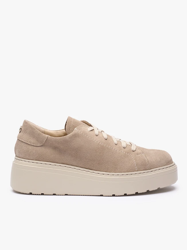 Beige Plateau-Sportschuhe
