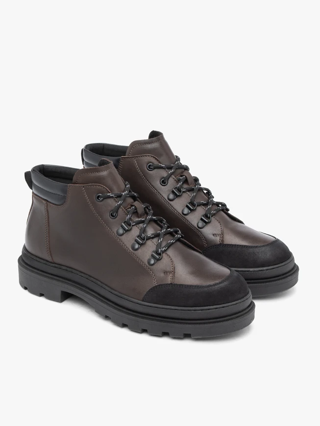 Dark brown trekking style boots