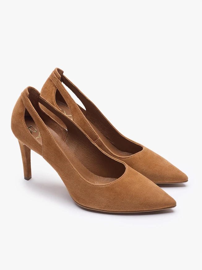 Rote Stiletto-Pumps mit Cutout-Details