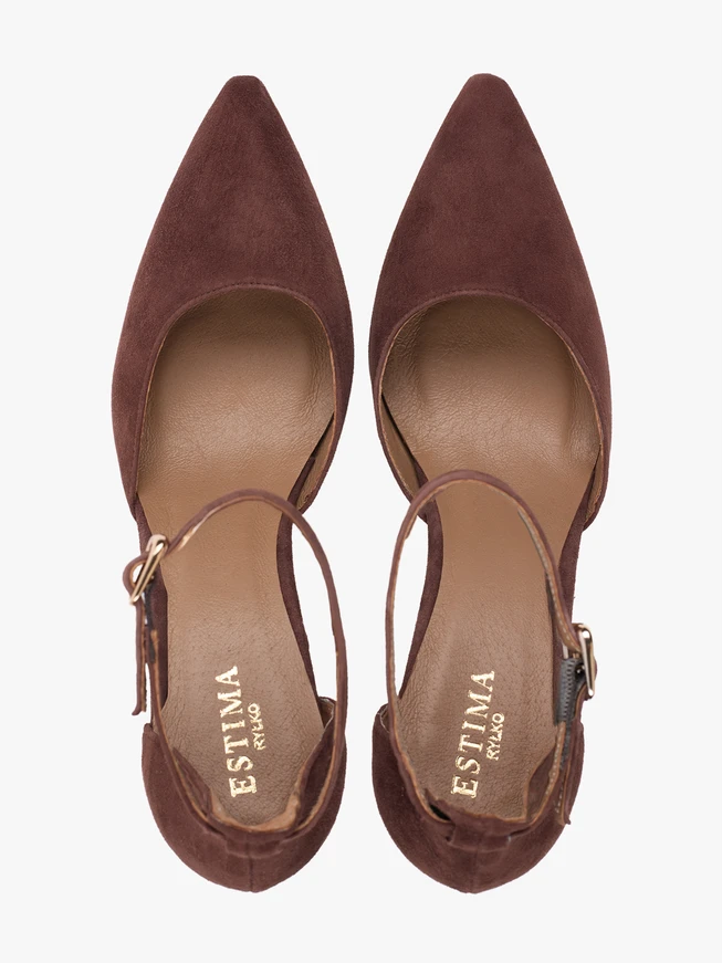 Dunkelbraune Stiletto-Pumps