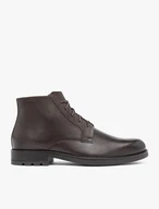 Dark brown full grain leather boots