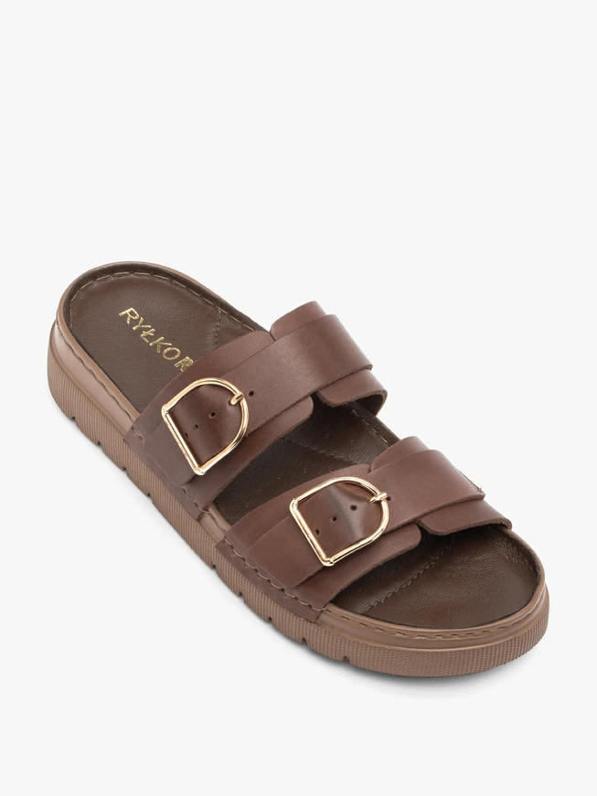 Braune Flip-Flops mit zwei Riemen