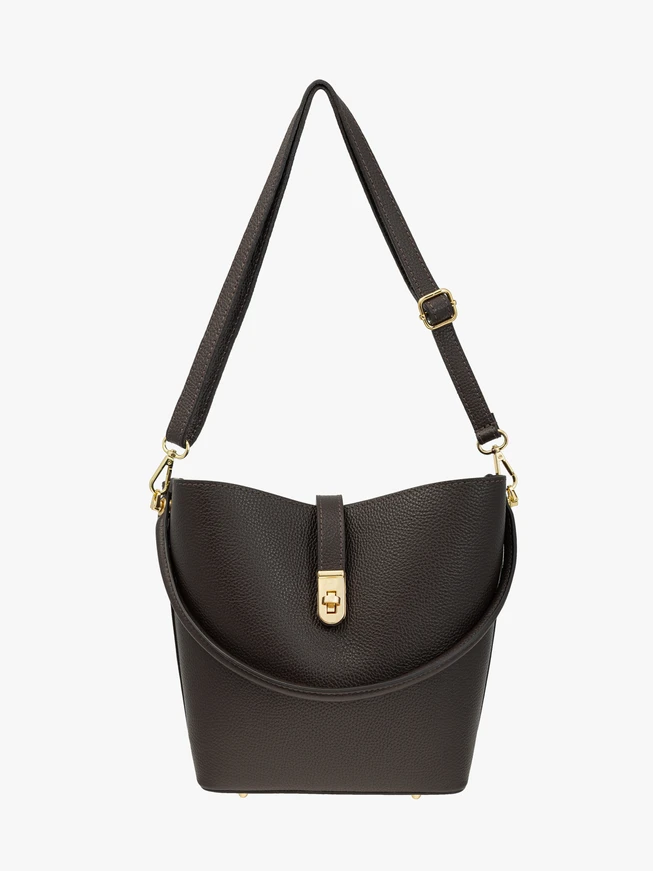 Braune elegante Handtasche aus Vollnarbenleder