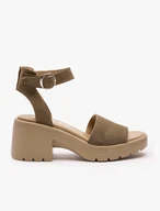 Khaki-Sandalen mit Trapper-Boden