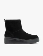 Schwarze Schneestiefel mit dickerem, mit Wolle isoliertem Boden