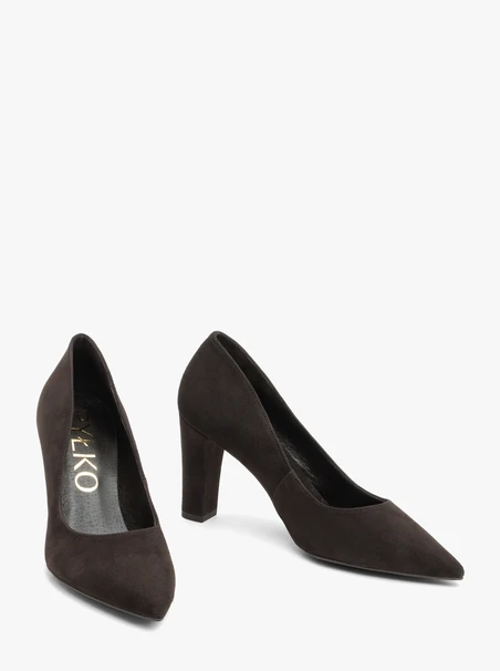 Dunkelbraune Pumps mit Absatz