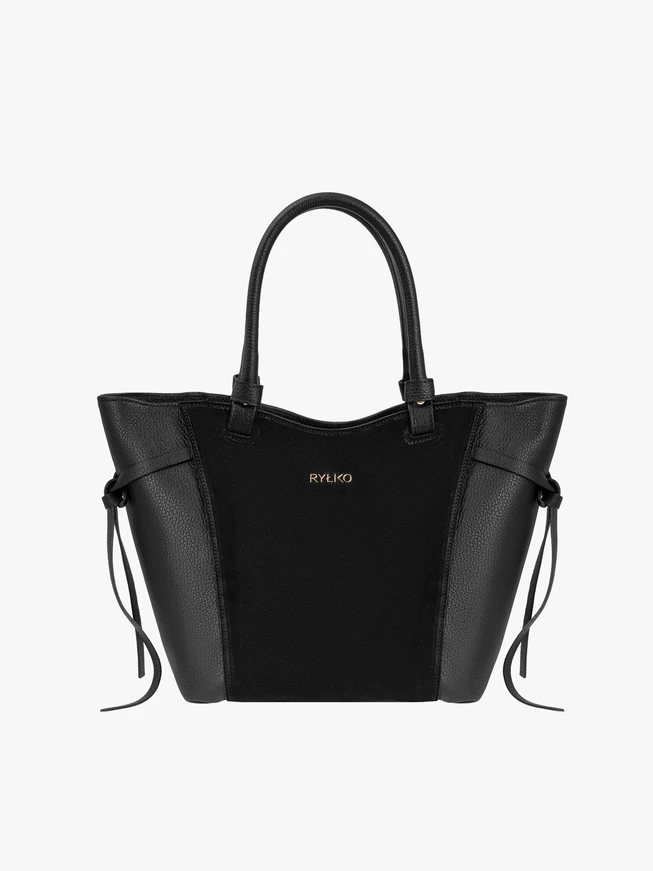 Schwarze Handtasche in einer einzigartigen Form