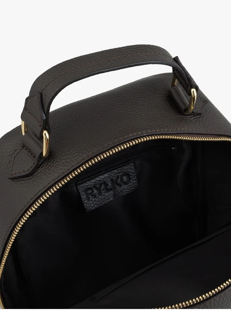 Brown leather medium backpack