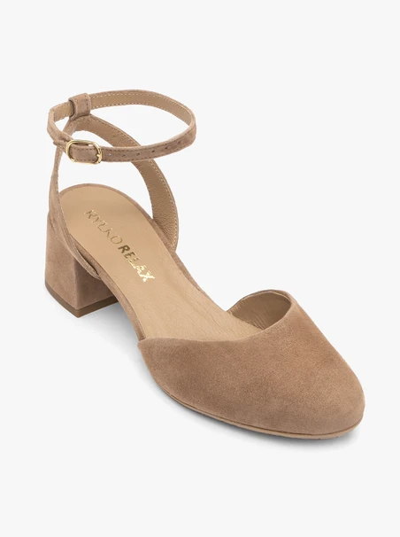 Hellbraune Slingback-Pumps