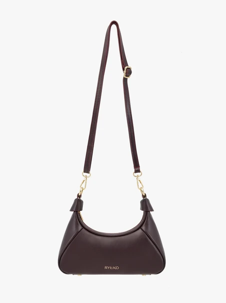 Maroon grain leather handbag