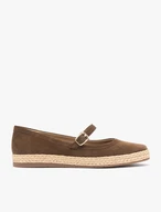 Braune Velours-Espadrilles mit Riemen