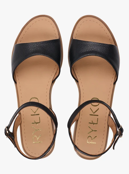 Schwarze flache Sandalen