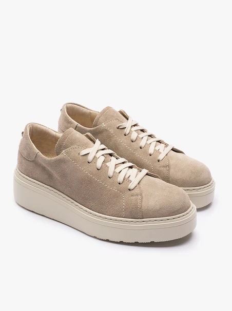 Beige Plateau-Sportschuhe