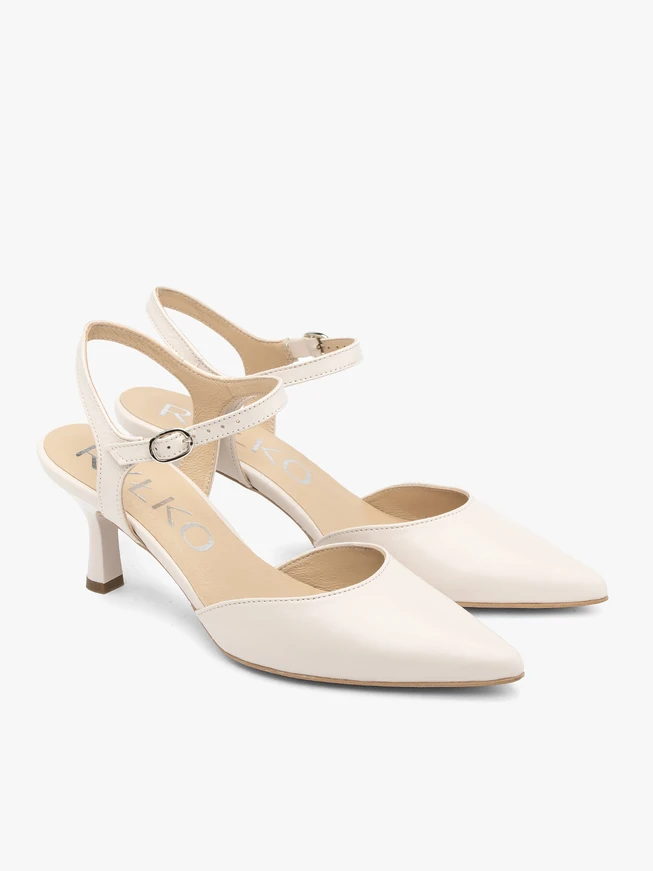 Cremefarbene Hochzeits-Slingback-Pumps