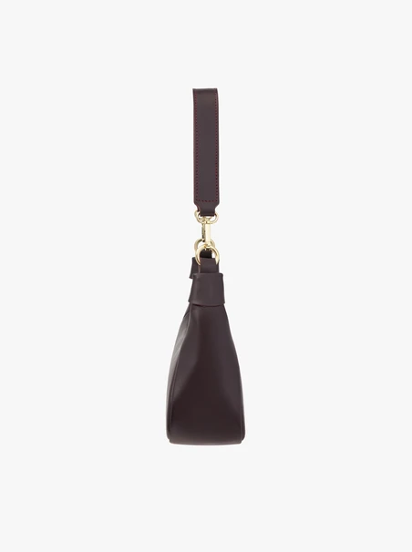 Maroon grain leather handbag