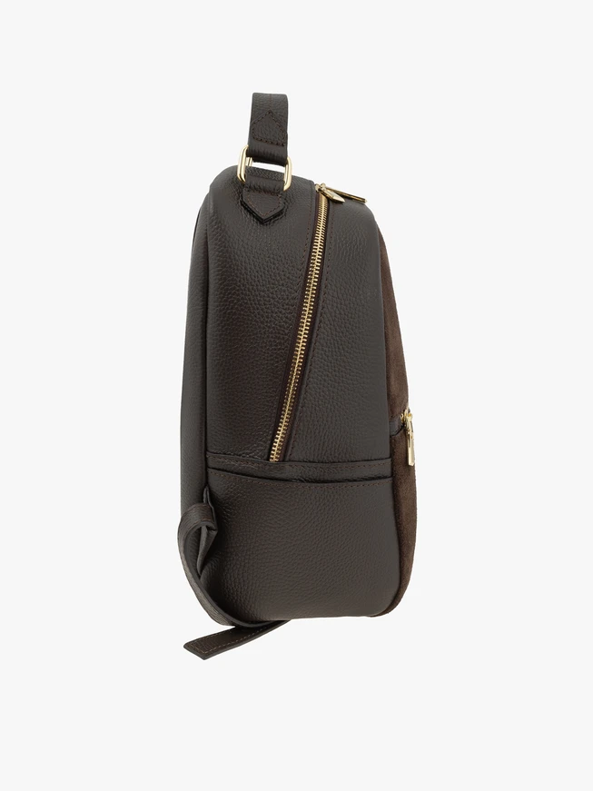 Brown leather medium backpack