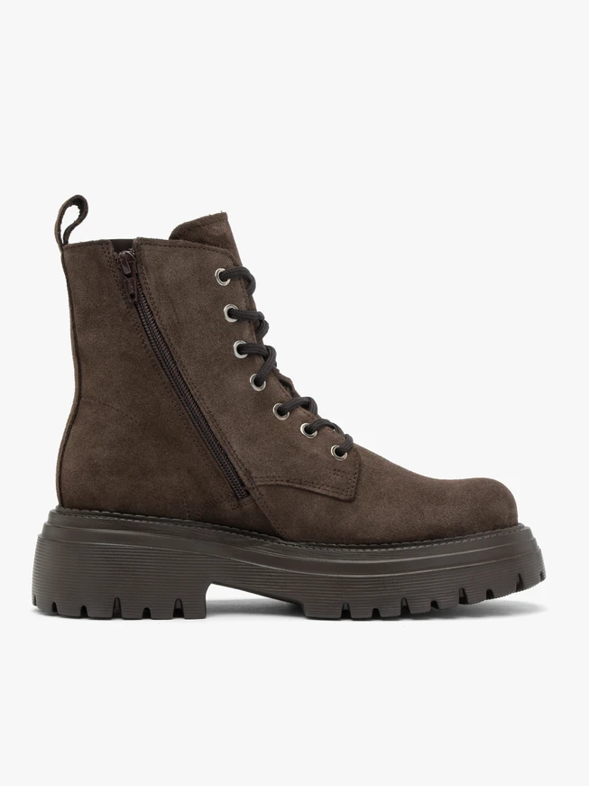 Dunkelbraune Velourslederstiefel