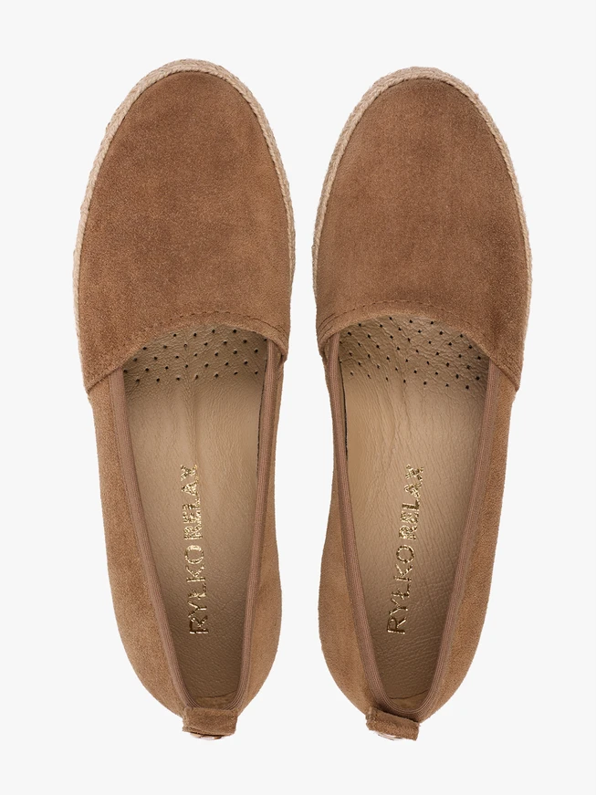 Espadrilles aus braunem Veloursleder