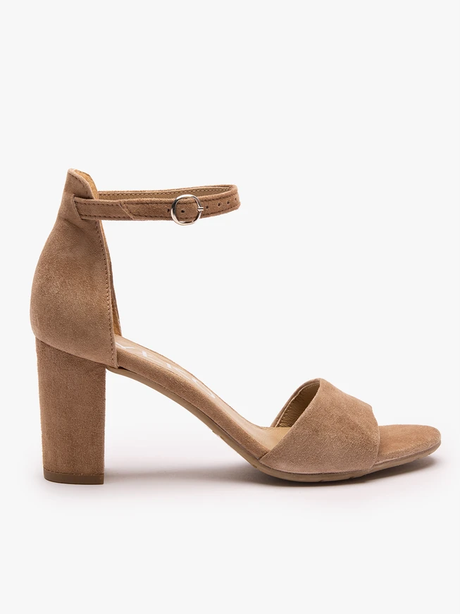 Light brown velour leather sandals