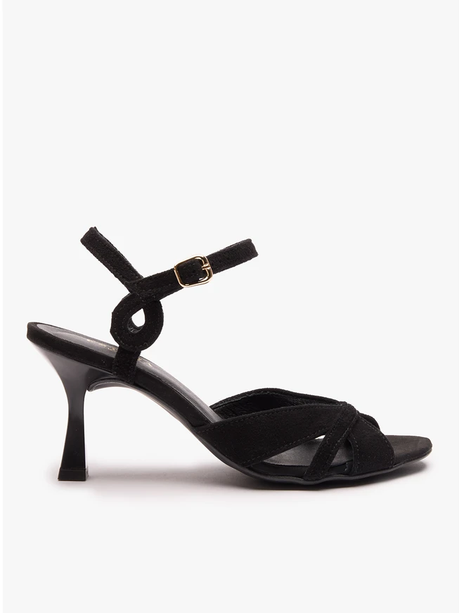 Schwarze Stiletto-Sandalen