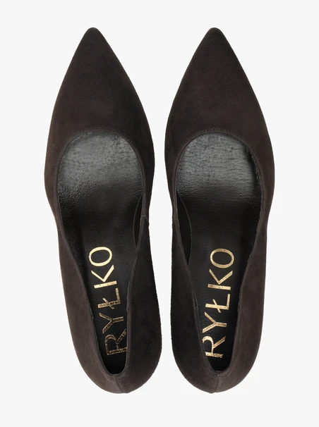Dunkelbraune Pumps mit Absatz