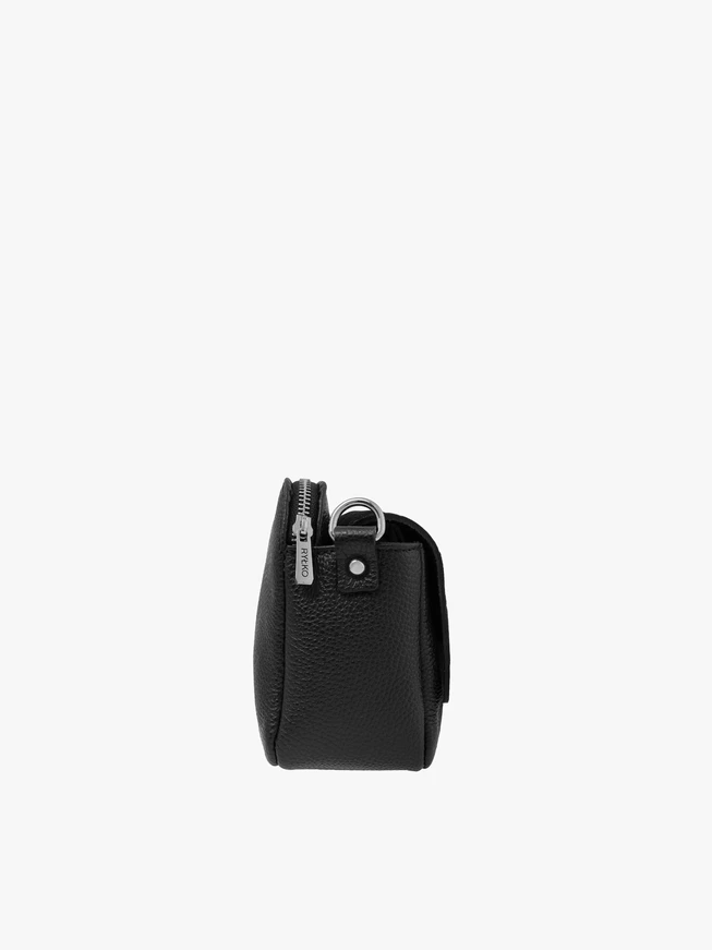 Black small handbag crocodile leather pattern