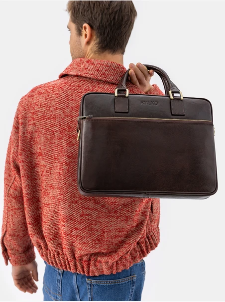 Braune A4-Ledertasche