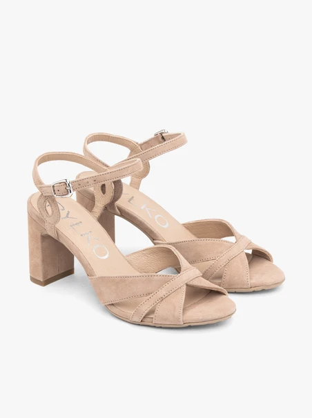 Beige Sandals with Heel