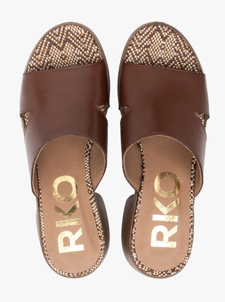 Brown Heeled Slides
