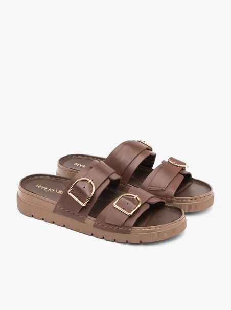 Braune Flip-Flops mit zwei Riemen