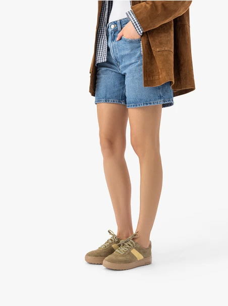 Olive suede women’s sneakers RKO