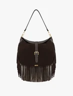 Brown handbag with tassels