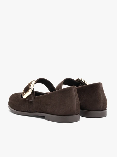 Dark brown Mary Jane ballerinas with strap