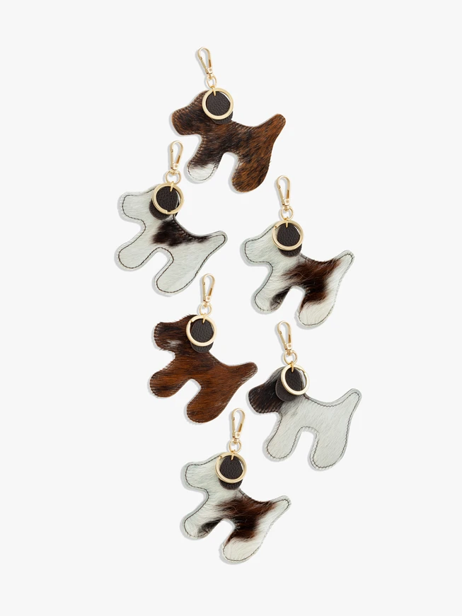 Brauner, weißer und schwarzer Lederanhänger für Hunde ONE OF A KIND
